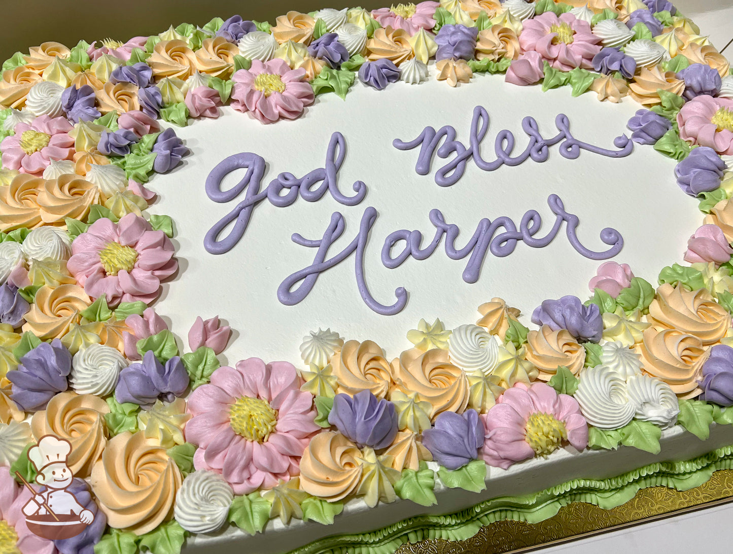 Bed of Assorted Florals Frame Cake