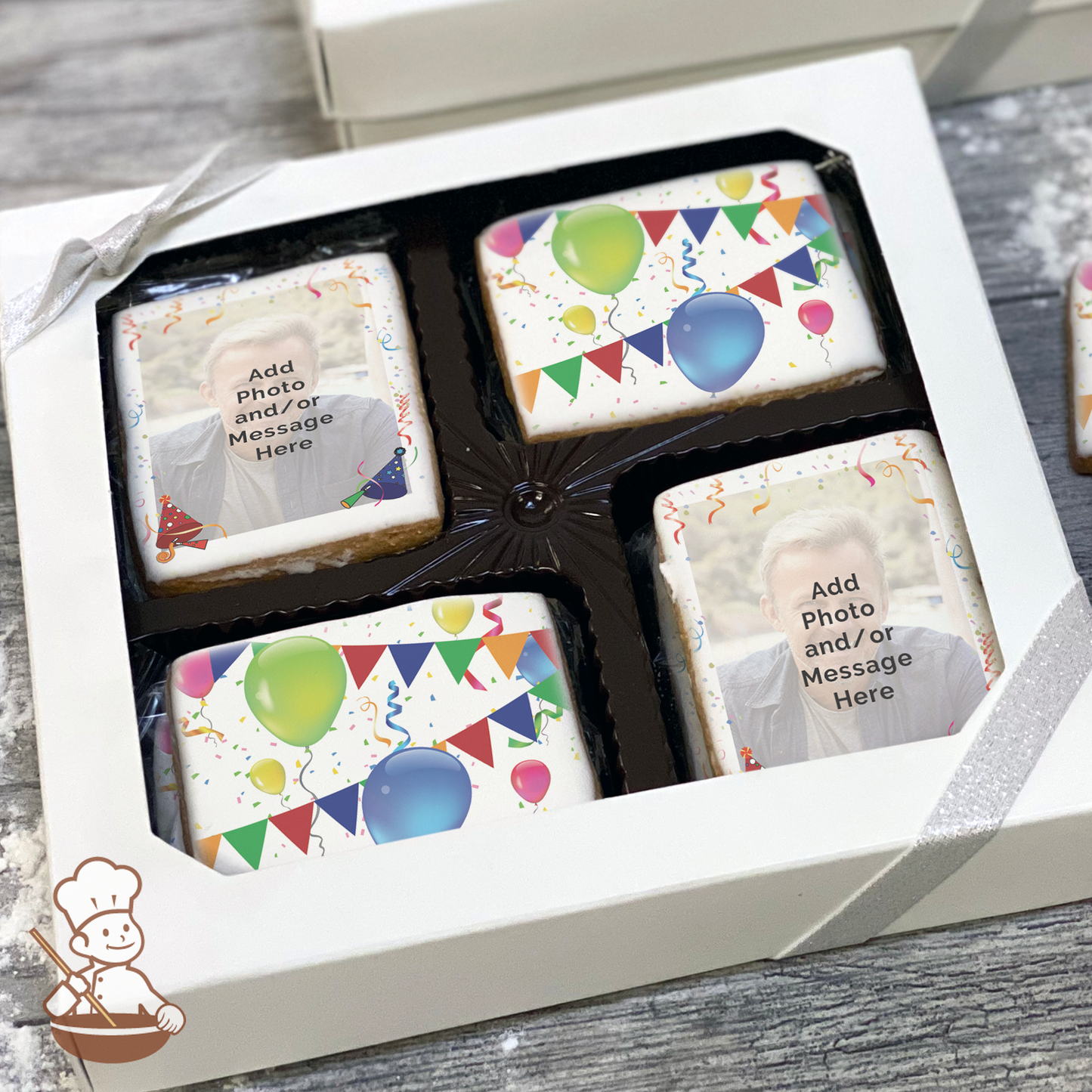 Celebrate with Confetti Photo Cookie Gift Box (Rectangle)