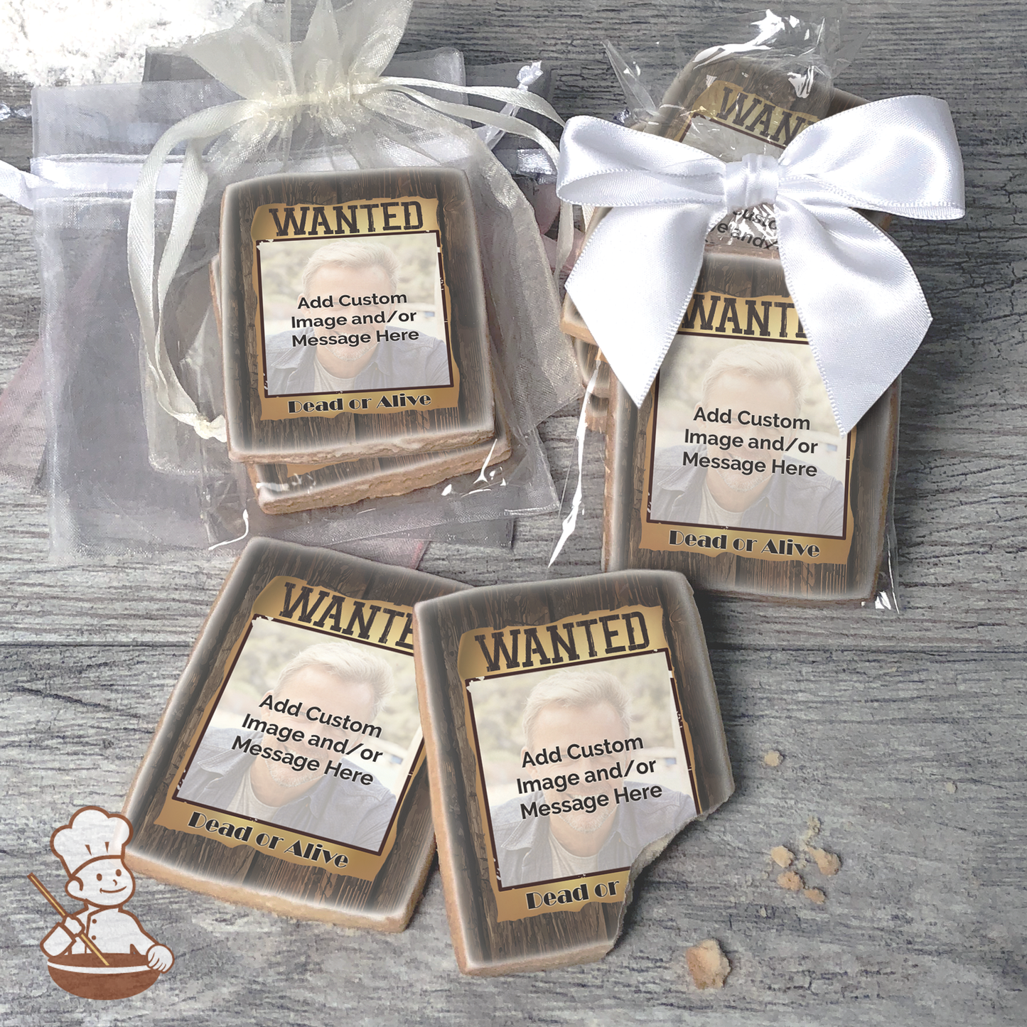 Wanted Poster Photo Cookies (Rectangle)