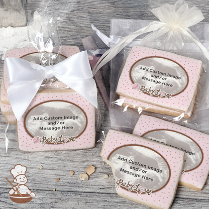 Baby Love - Pink Photo Cookies (Rectangle)