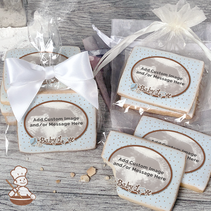 Baby Love - Blue Photo Cookies (Rectangle)