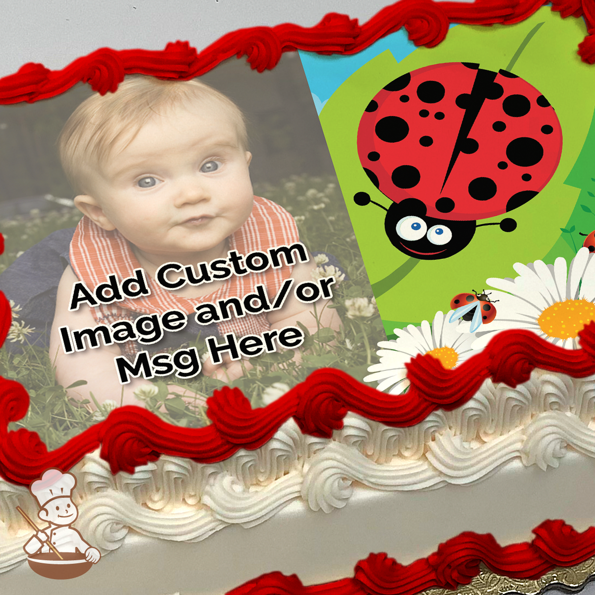 Lady Bug Custom Photo Cake
