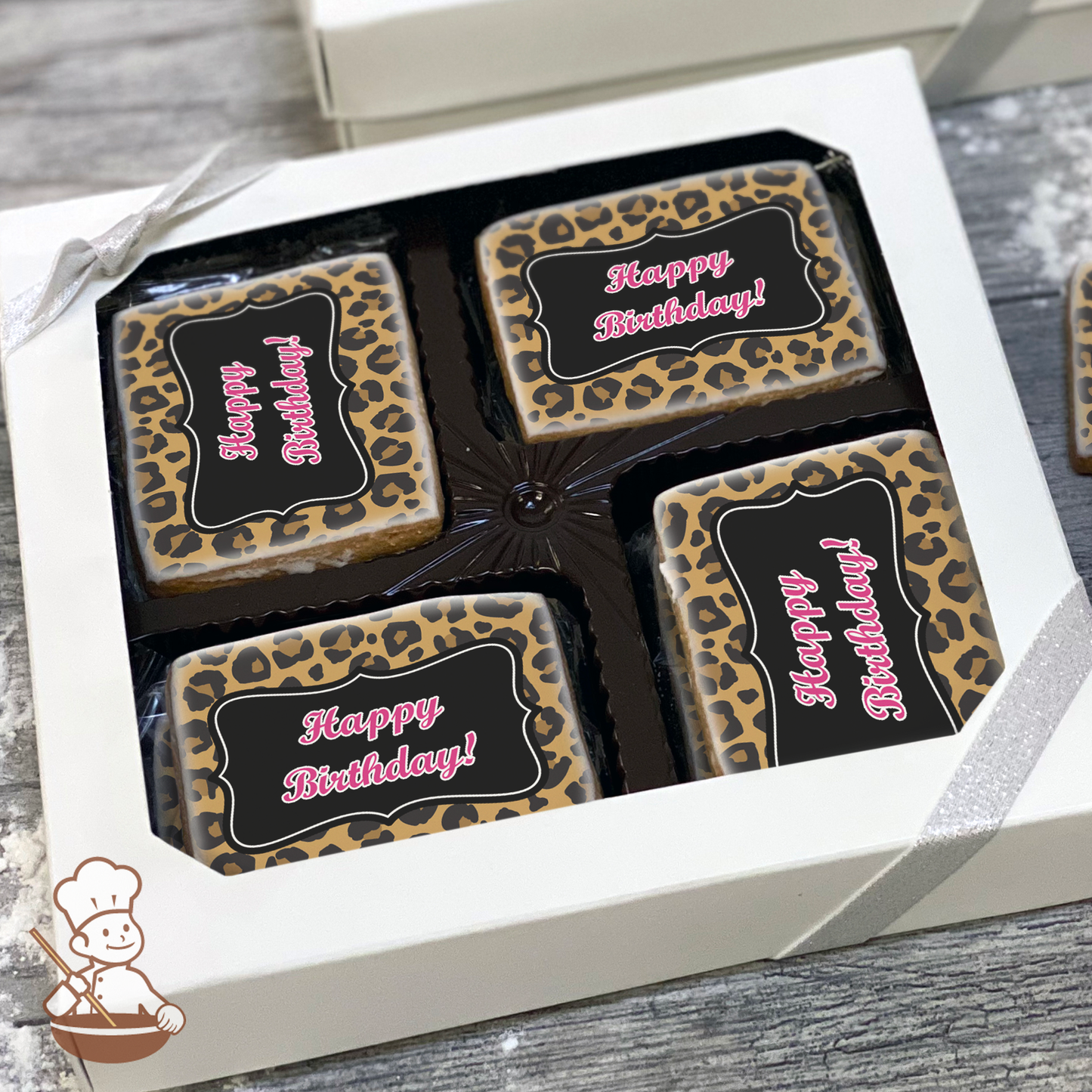 Cheetah Print Cookie Gift Box (Rectangle)