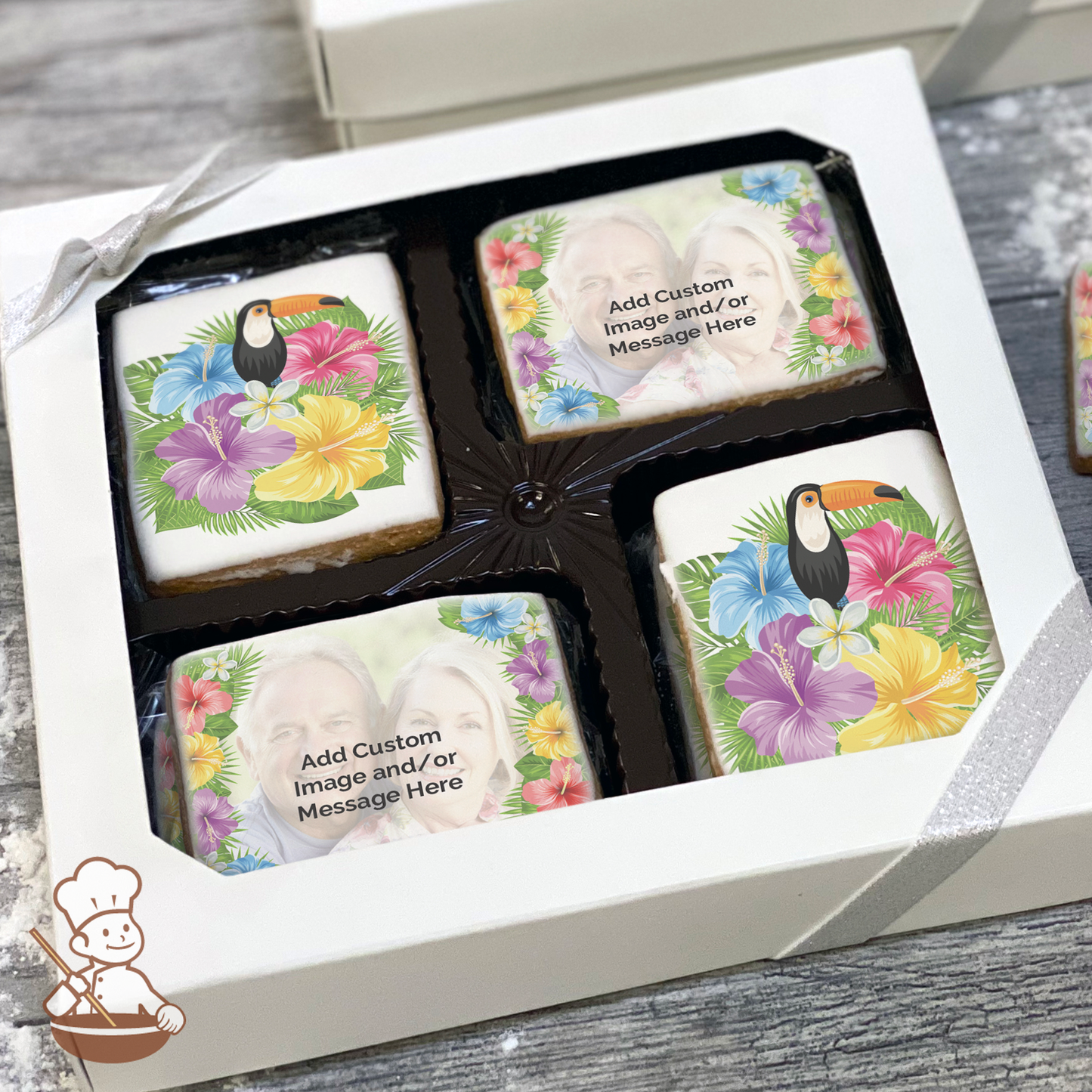 Hawaiian Leis Photo Cookie Gift Box (Rectangle)