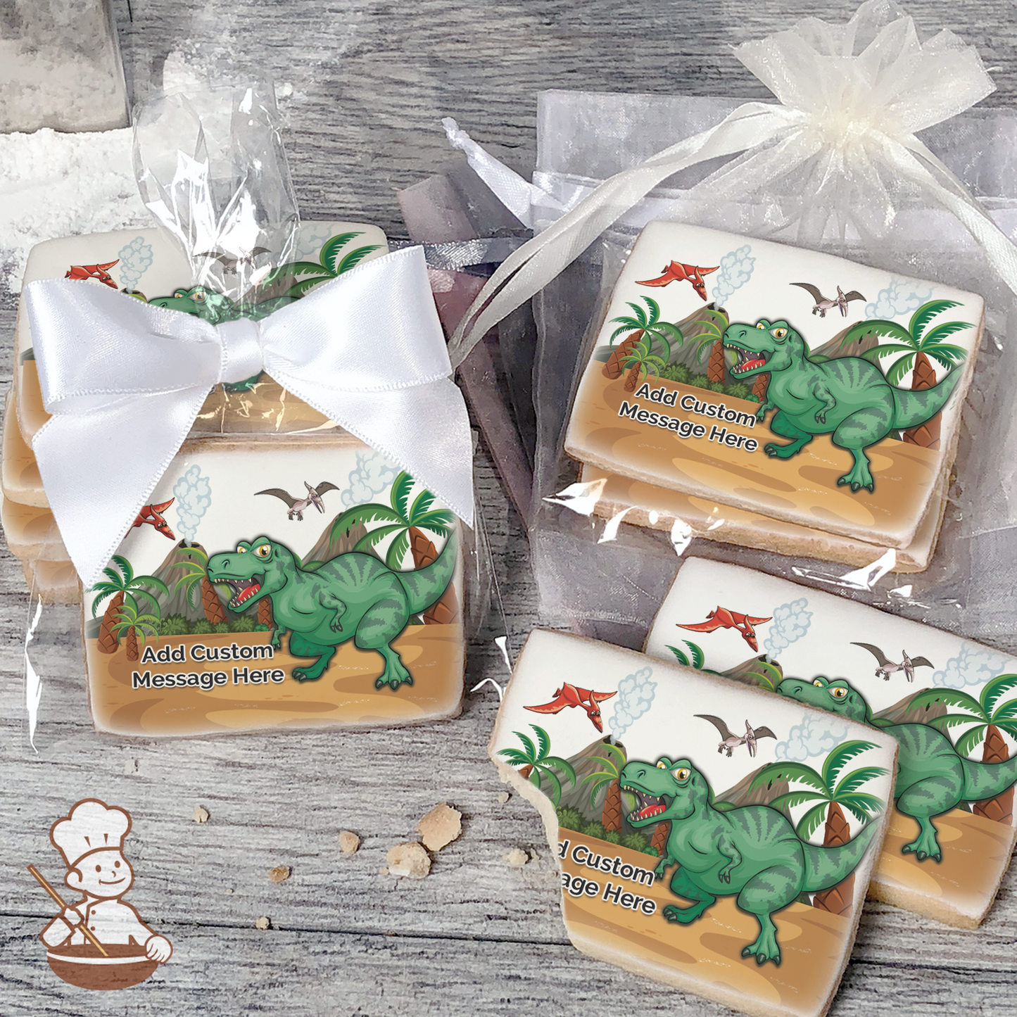 Almighty T-Rex Custom Message Cookies (Rectangle)