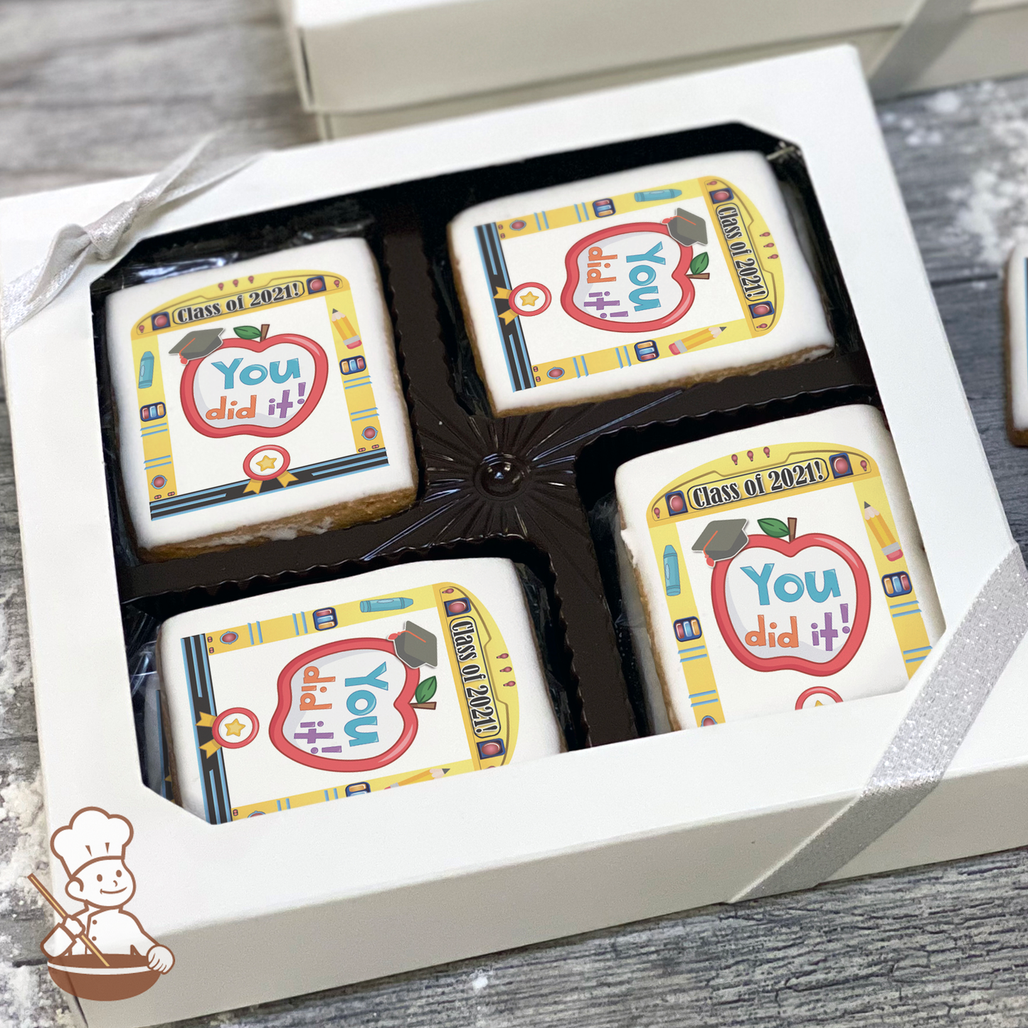 School Bus Graduation Cookie Gift Box (Rectangle)