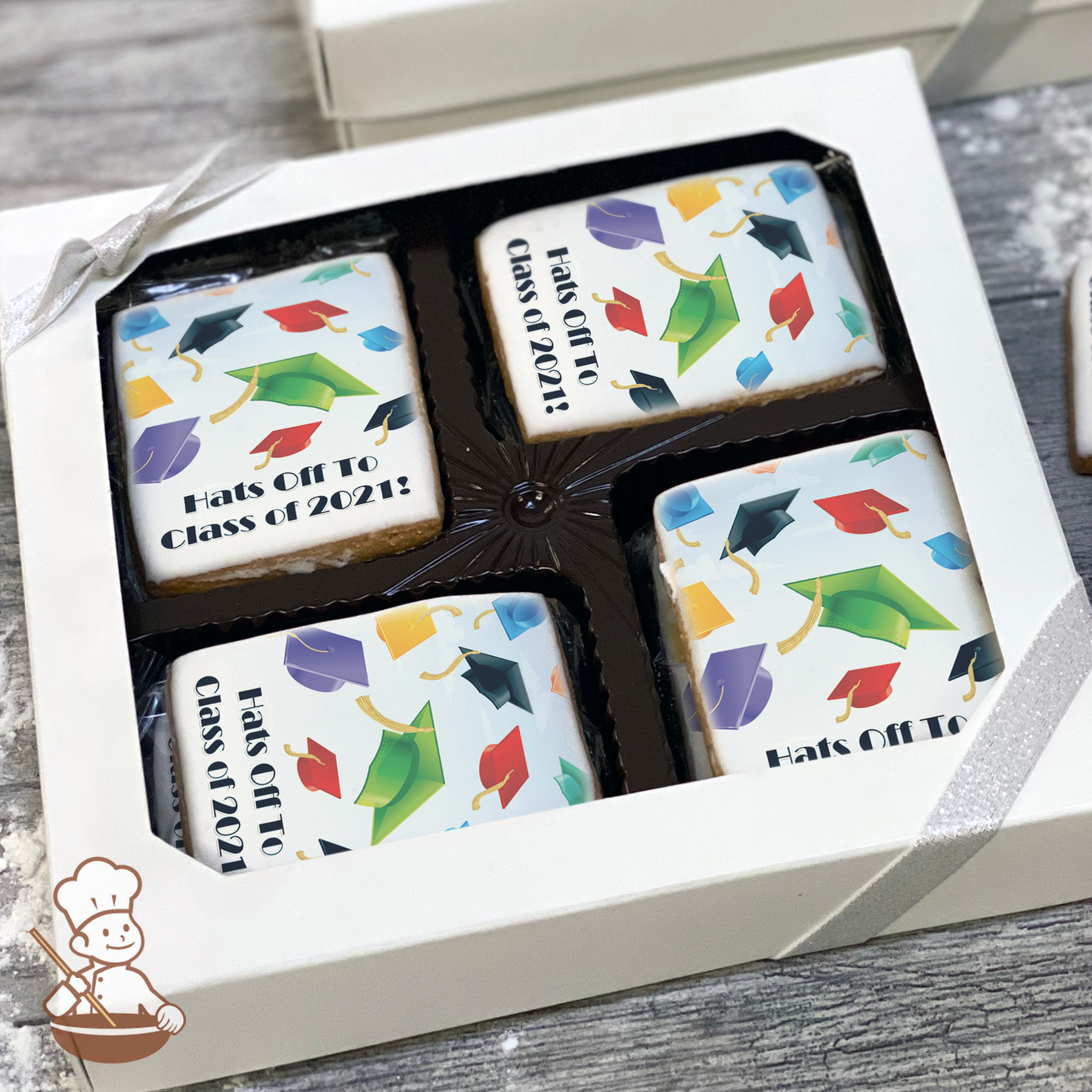 Hats off to the Grads Cookie Gift Box (Rectangle)