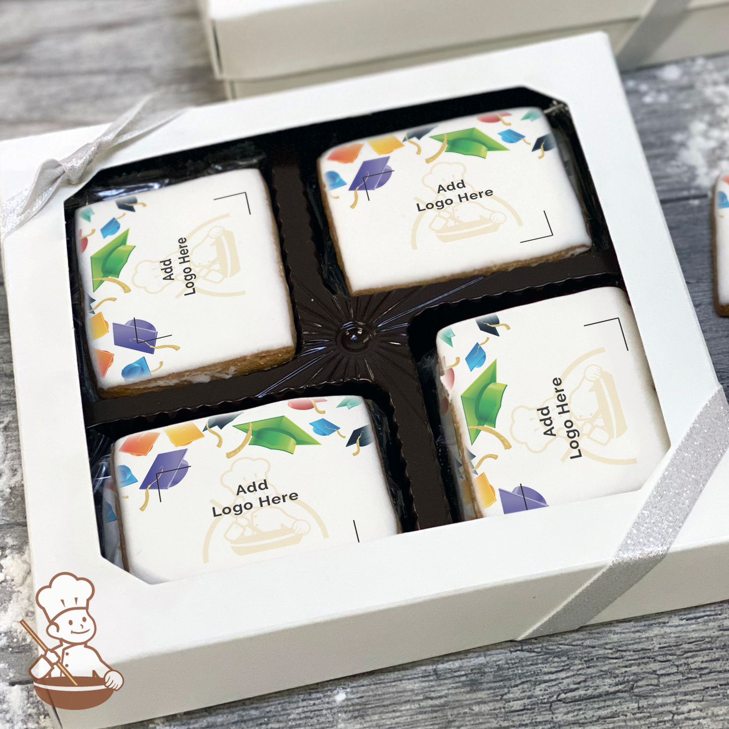 Hats off to the Grads Logo Cookie Large Gift Box (Rectangle)