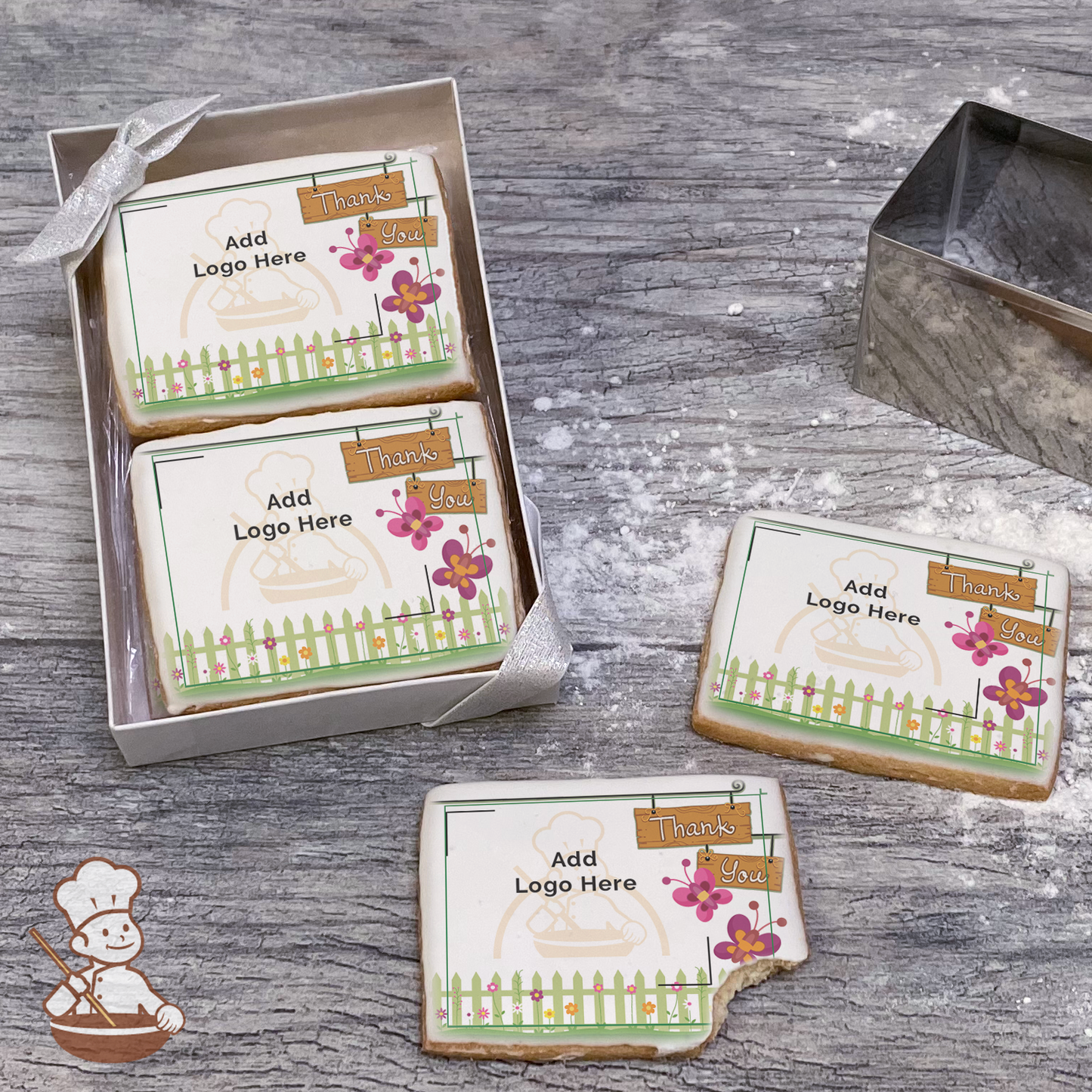 Thank You Garden Sign Logo Cookie Small Gift Box (Rectangle)