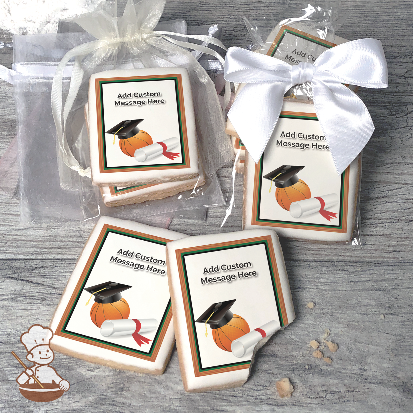 Graduation Basketball Custom Message Cookies (Rectangle)