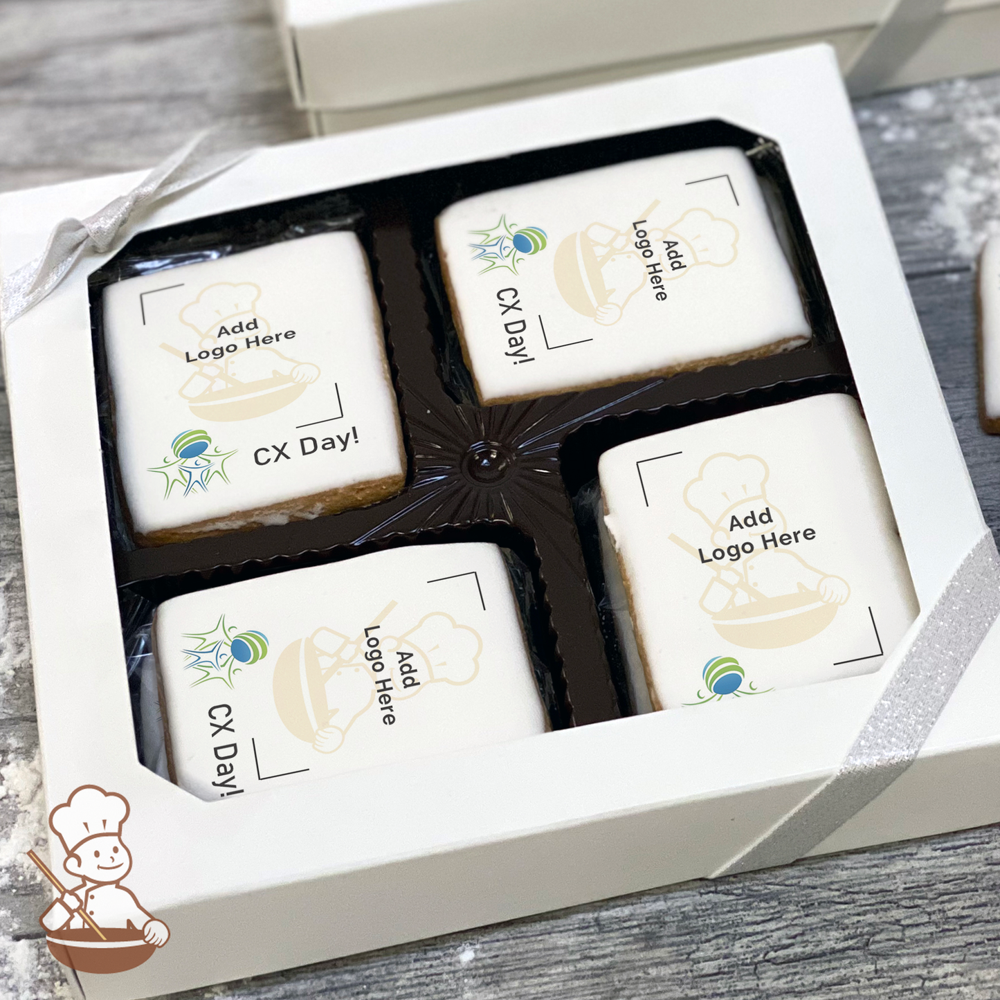 Customer Service Week Logo Cookie Large Gift Box (Rectangle)