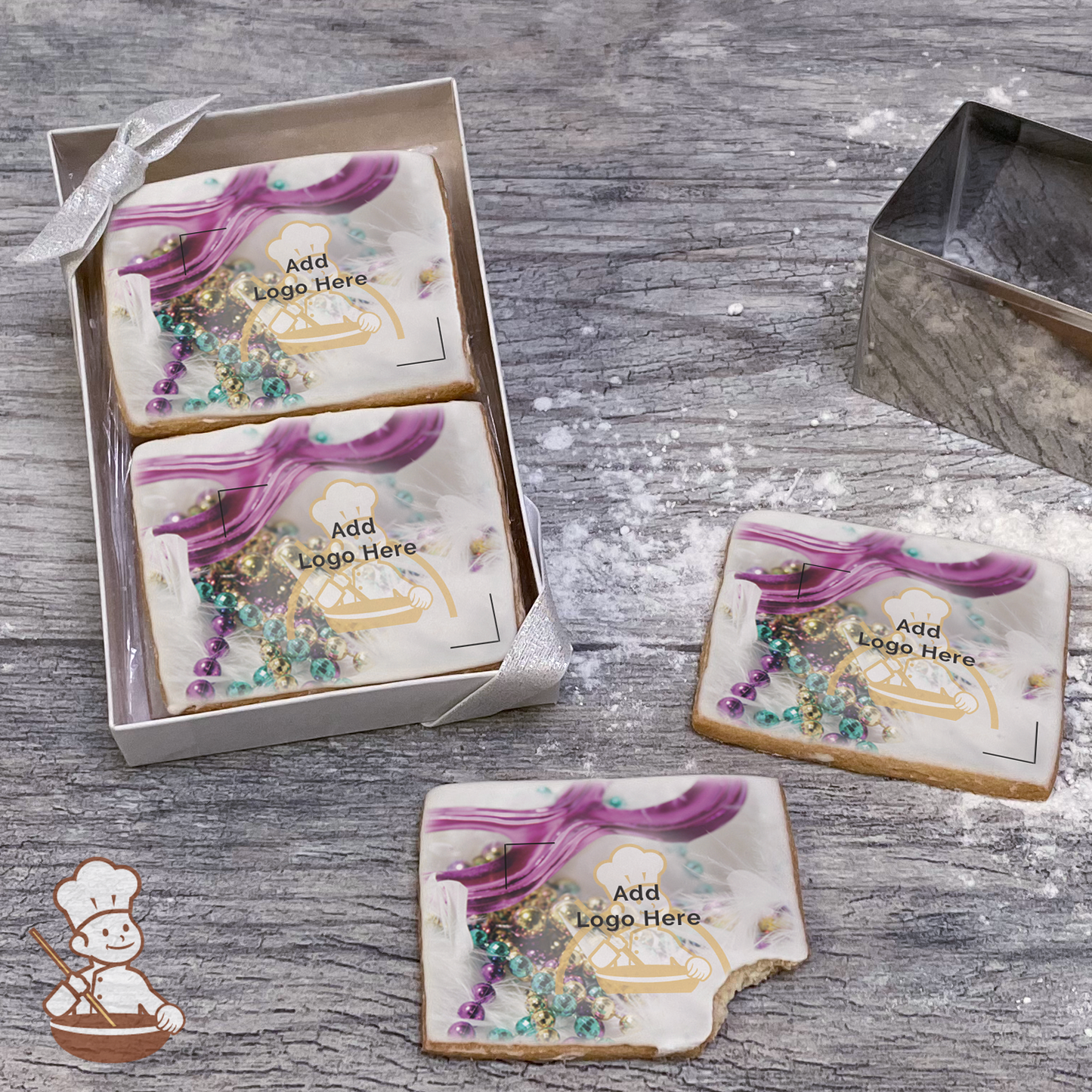 All Welcome to the Mardi Gras Carnival Logo Cookie Small Gift Box (Rectangle)