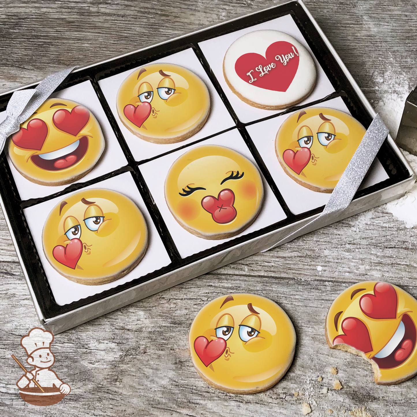 Emoji I Love You Cookie Gift Box (Round)