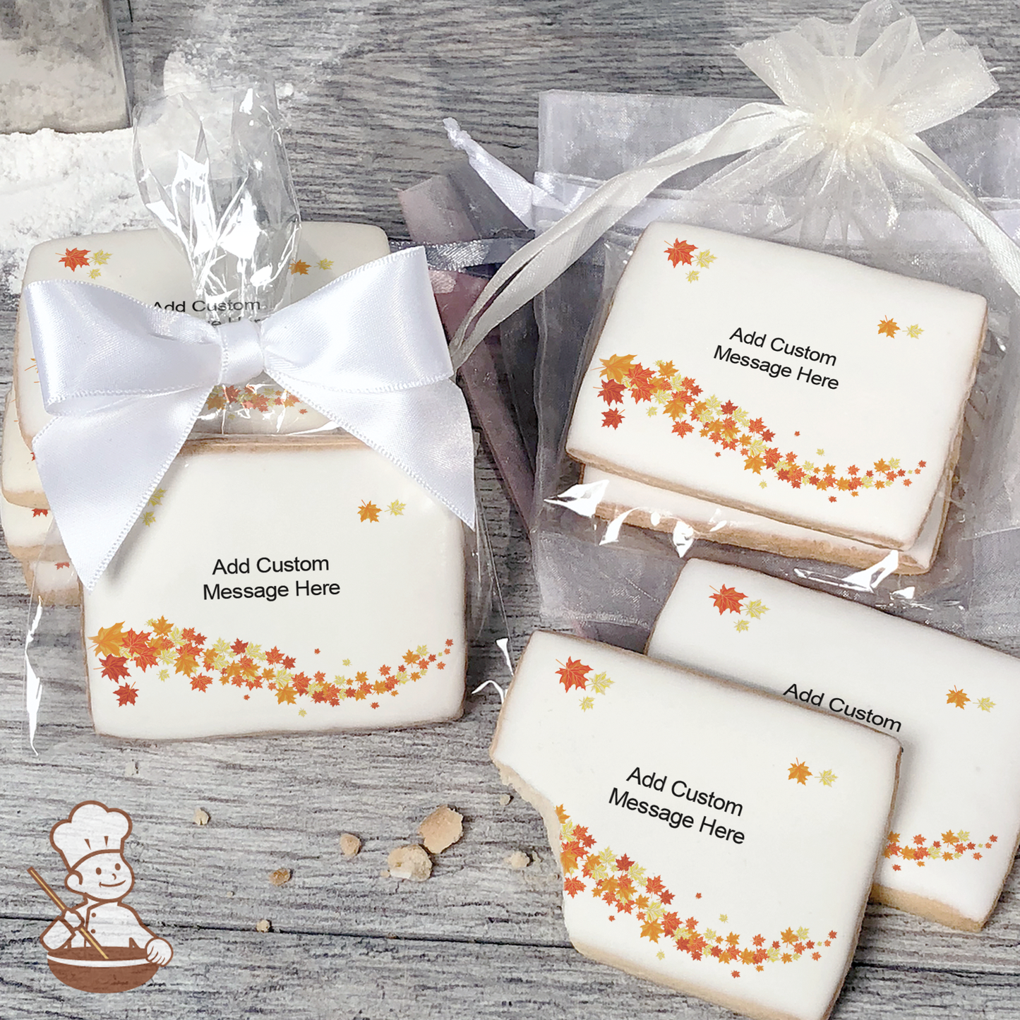 Autumn Breeze Custom Message Cookies (Rectangle)