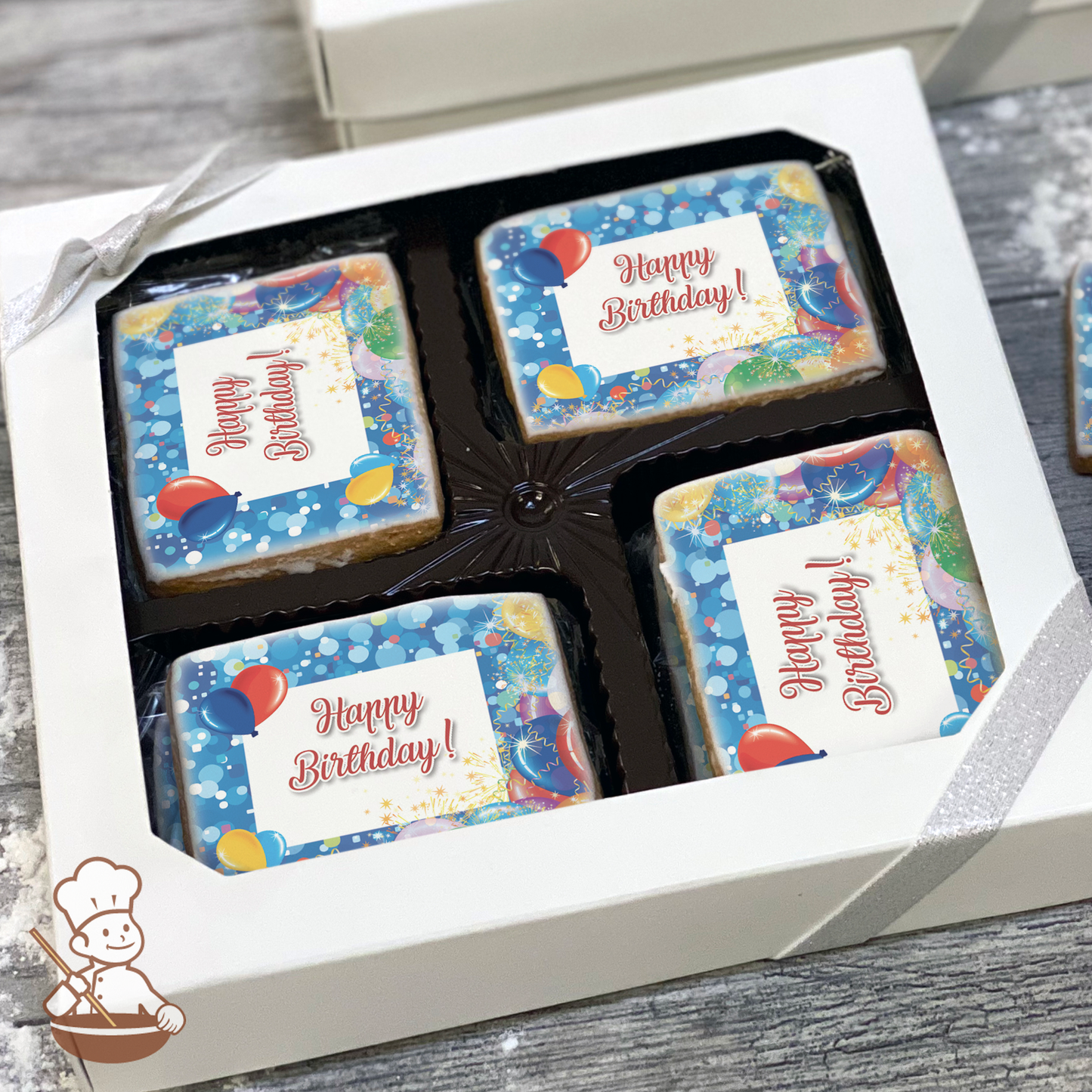 Party Balloons Cookie Gift Box (Rectangle)