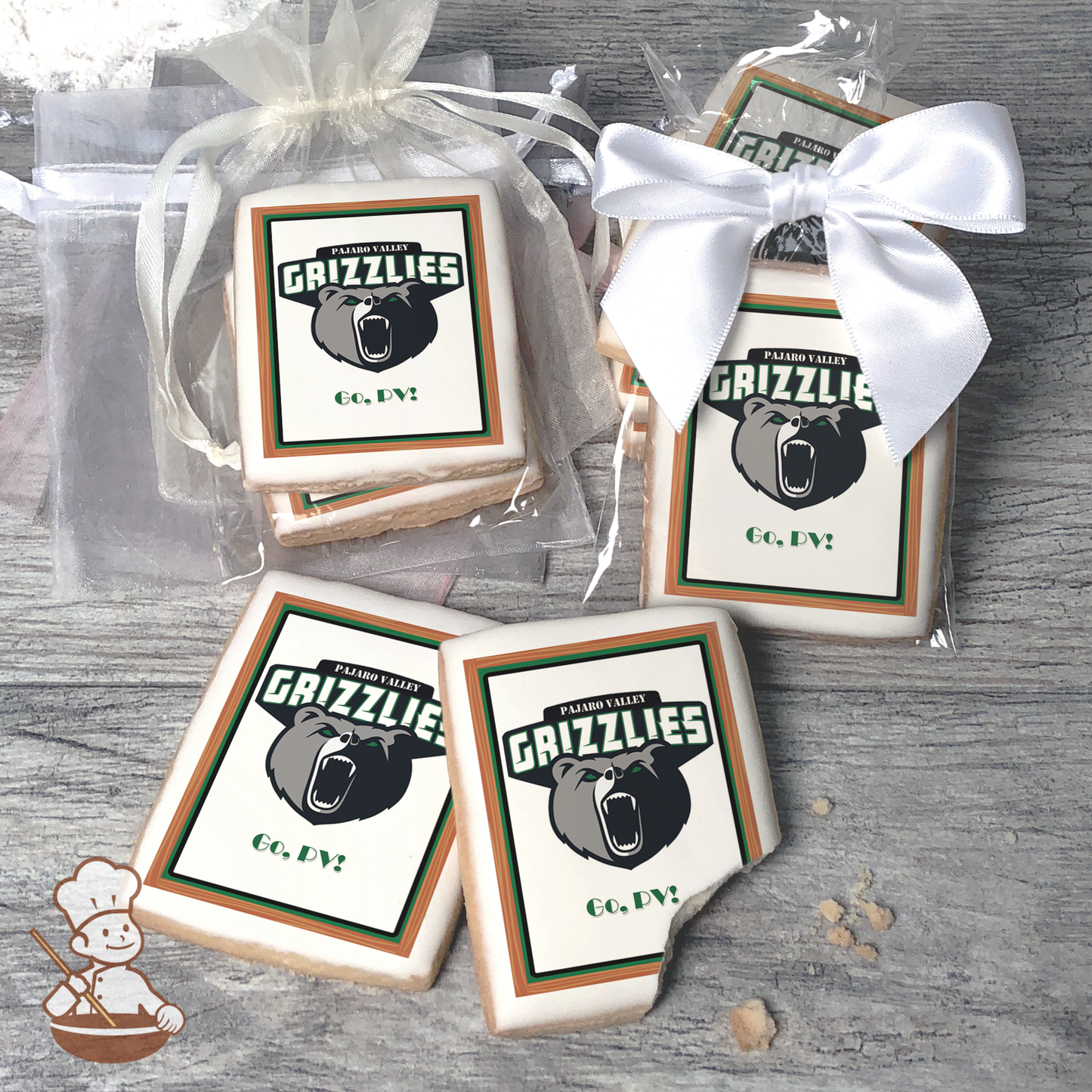 Go Pajaro Valley Grizzlies Cookies (Rectangle)