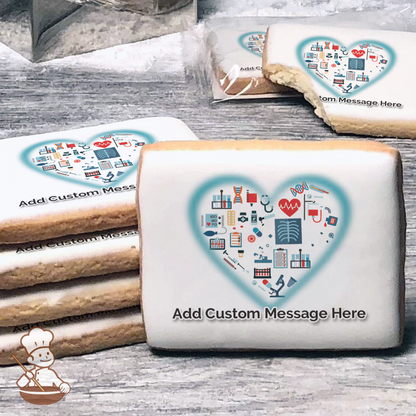 Love to all the Medical Heroes Custom Message Cookies (Rectangle)