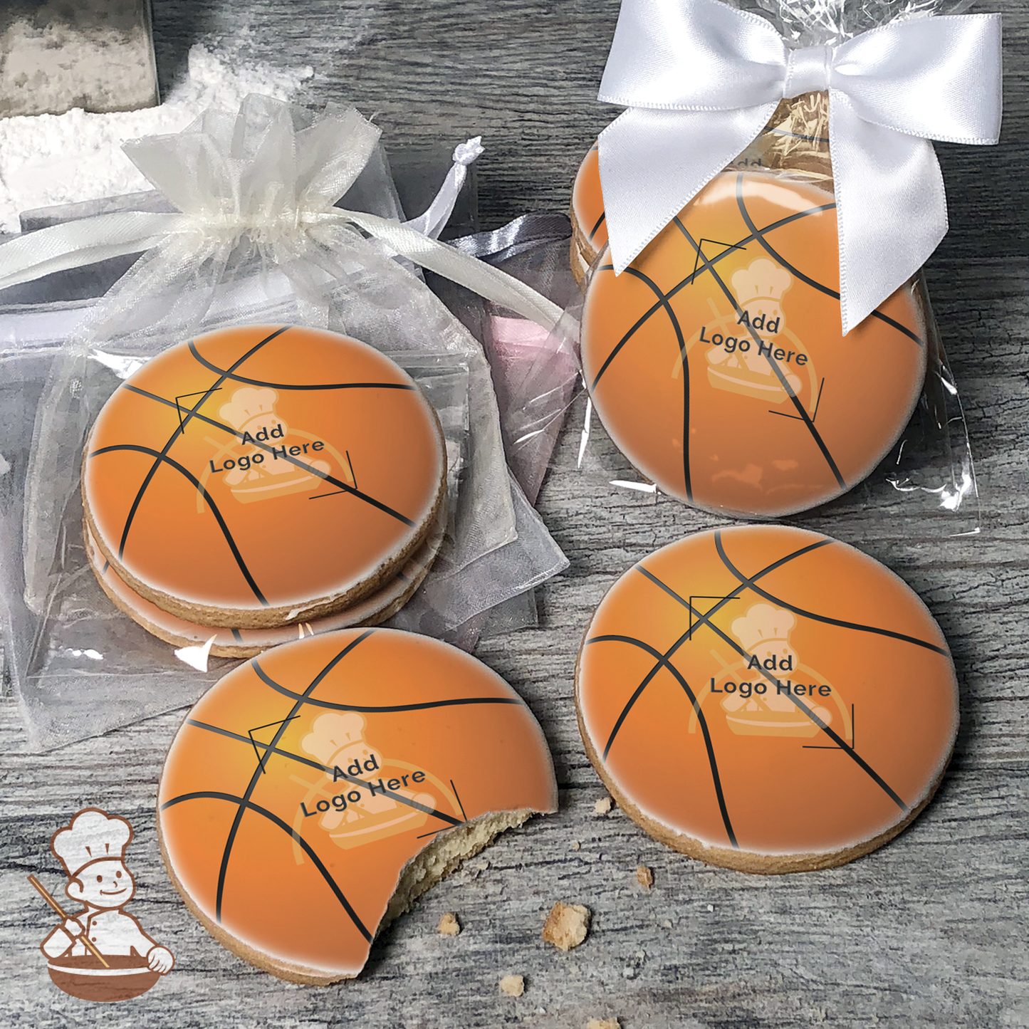 Basketball Logo Cookies (Round)
