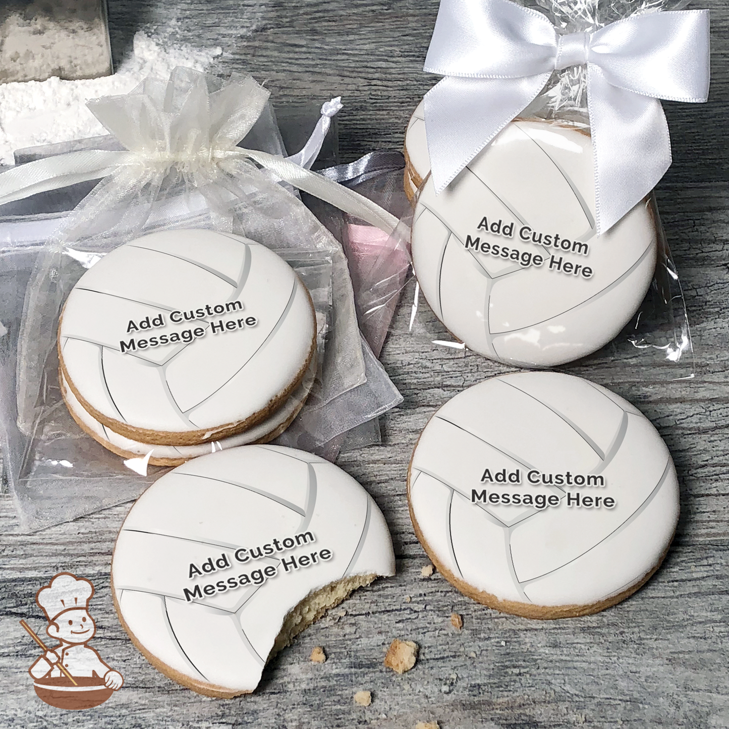 Volleyball Custom Message Cookies (Round)