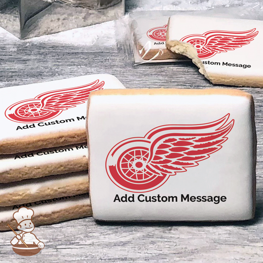 NHL Detroit Red Wings Custom Message Cookies (Rectangle)