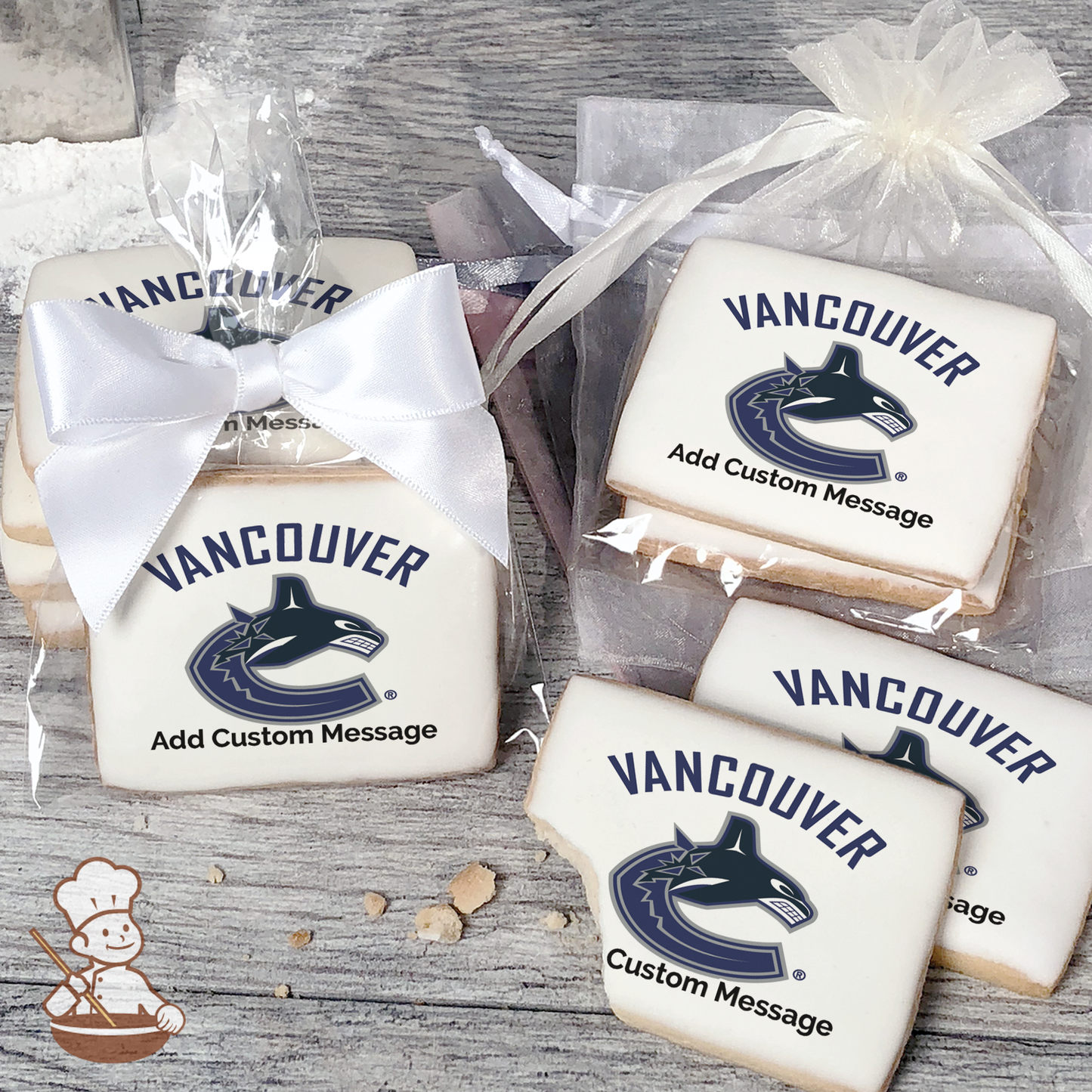 NHL Vancouver Canucks Custom Message Cookies (Rectangle)