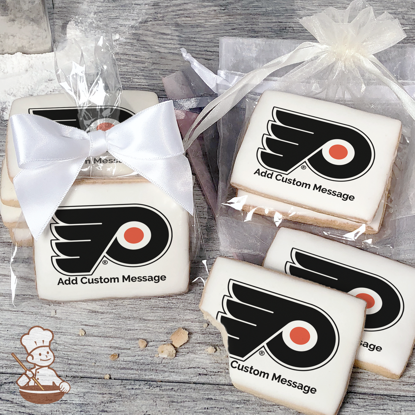 NHL Philadelphia Flyers Custom Message Cookies (Rectangle)