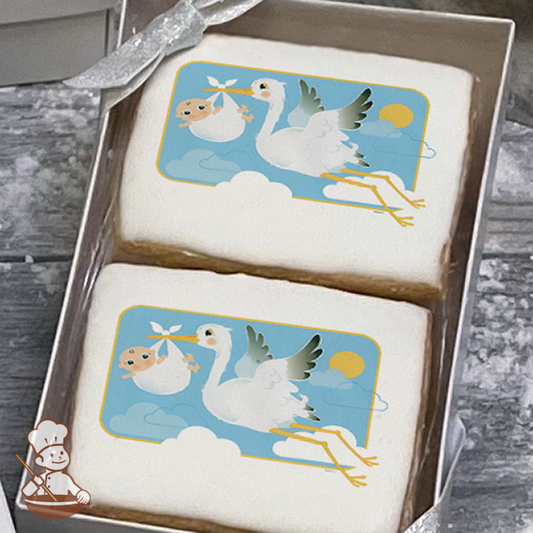 Stork and Baby Cookie Gift Box (Rectangle)