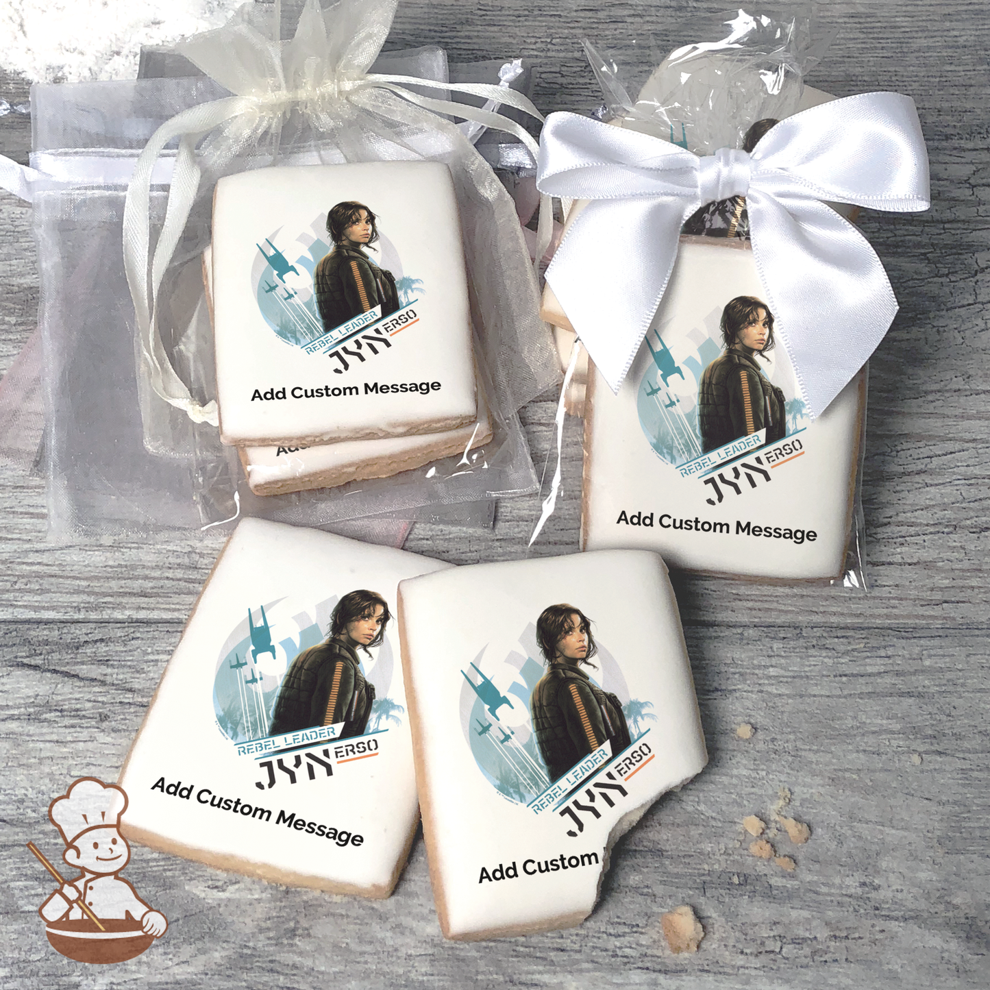 Star Wars Rogue One Rebel Leader Custom Message Cookies (Rectangle)