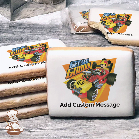 Mickey Roadster Racers Get Set Goooo Custom Message Cookies (Rectangle)