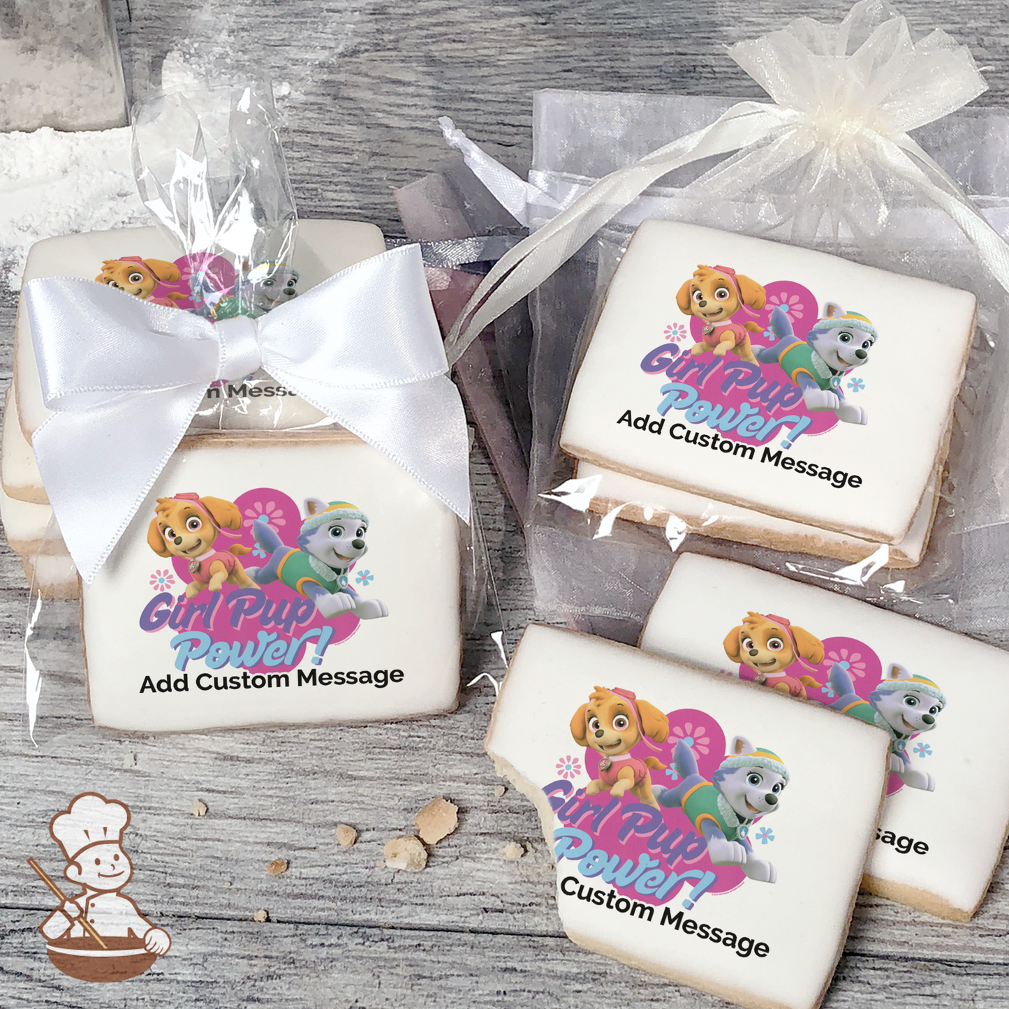 PAW Patrol Girl Pup Power Custom Message Cookies (Rectangle)