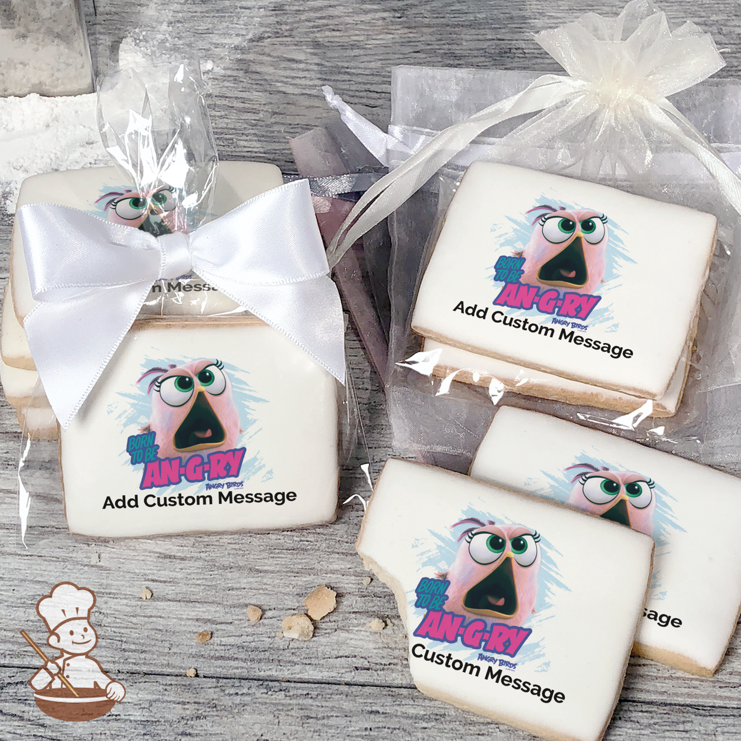 Angry Birds Born to Be Angry Custom Message Cookies (Rectangle)
