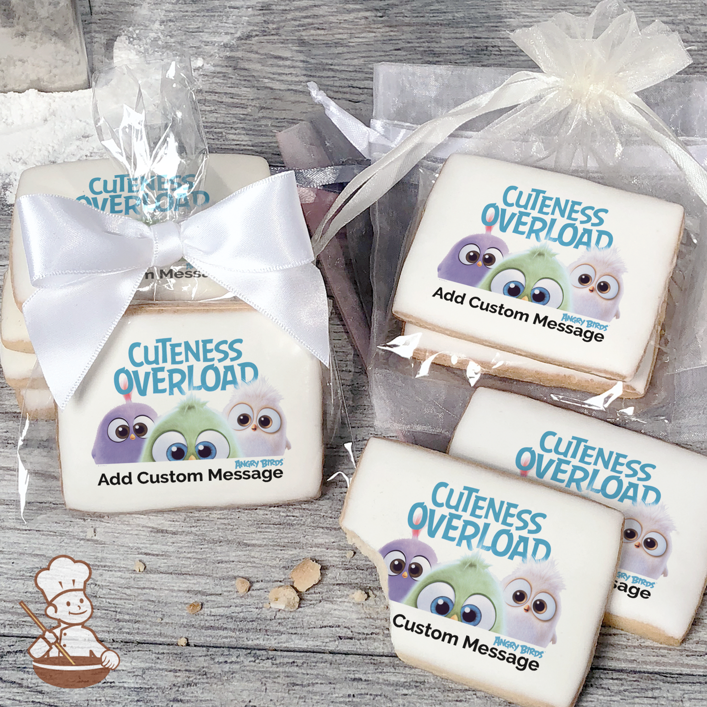 Angry Birds Cuteness Overload Custom Message Cookies (Rectangle)