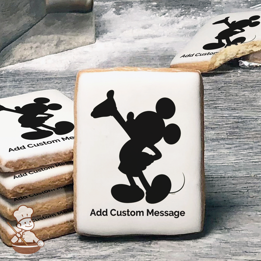 Mickey Silhouette Custom Message Cookies (Rectangle)
