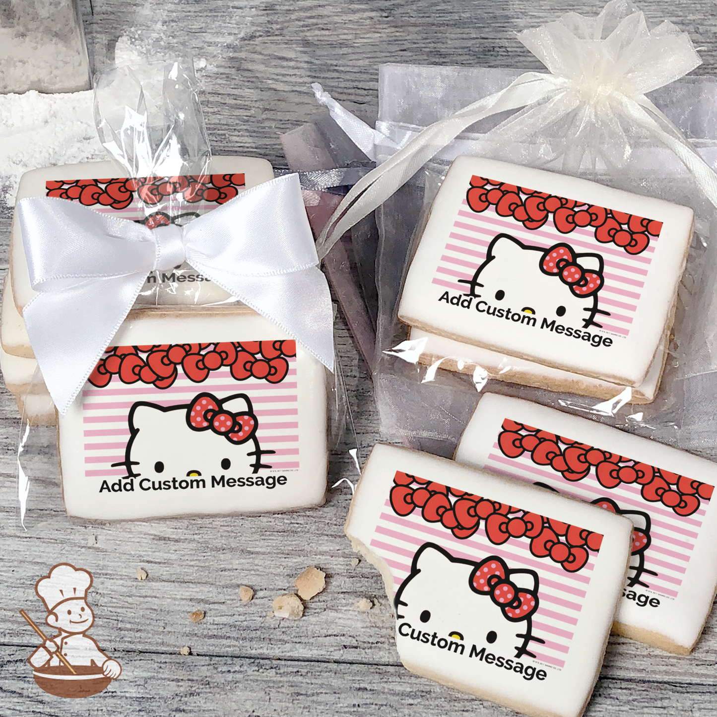 Hello Kitty Big Smiles Custom Message Cookies (Rectangle)
