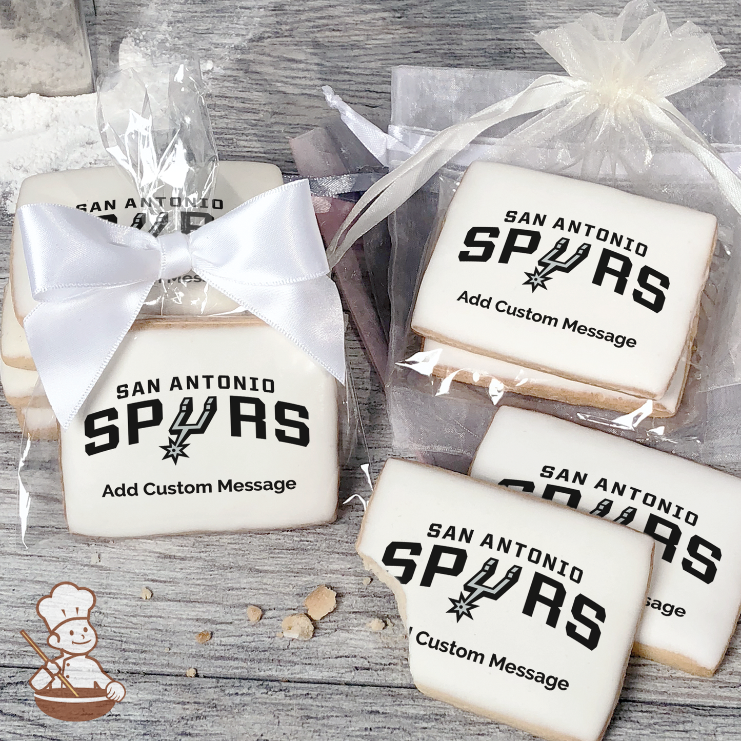 NBA San Antonio Spurs Custom Message Cookies (Rectangle)