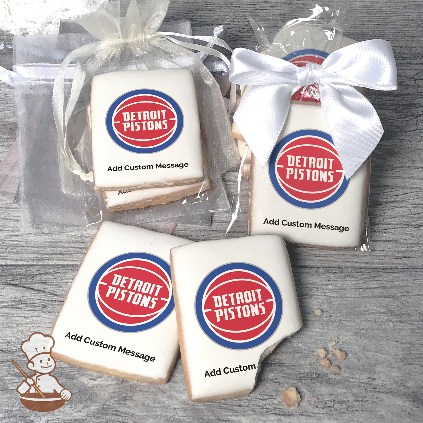 NBA Detroit Pistons Custom Message Cookies (Rectangle)
