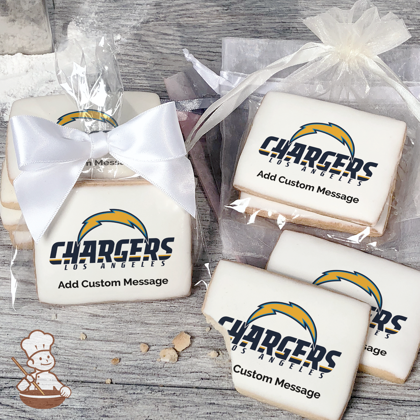 NFL Los Angeles Chargers Custom Message Cookies (Rectangle)