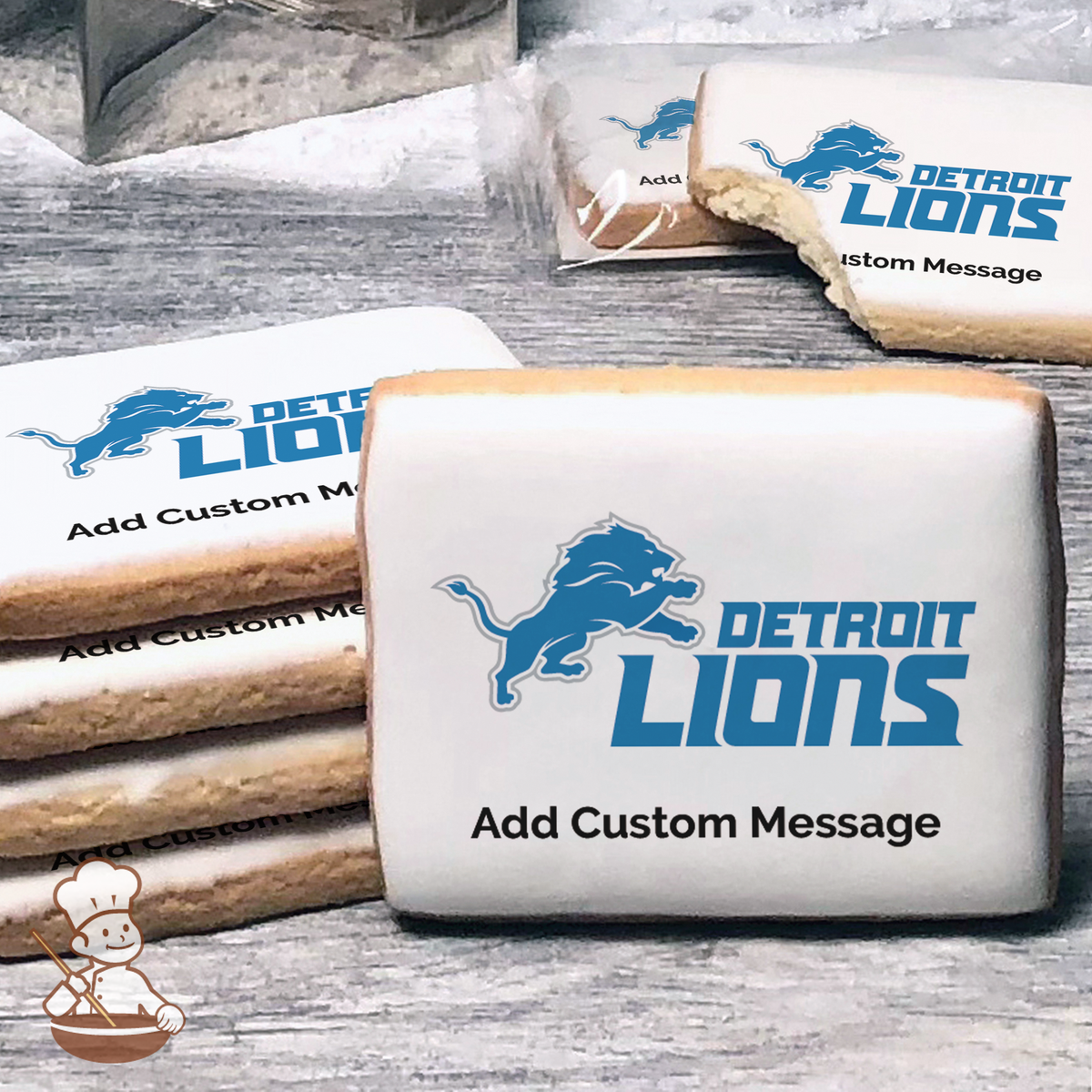 NFL Detroit Lions Custom Message Cookies Freedom Bakery