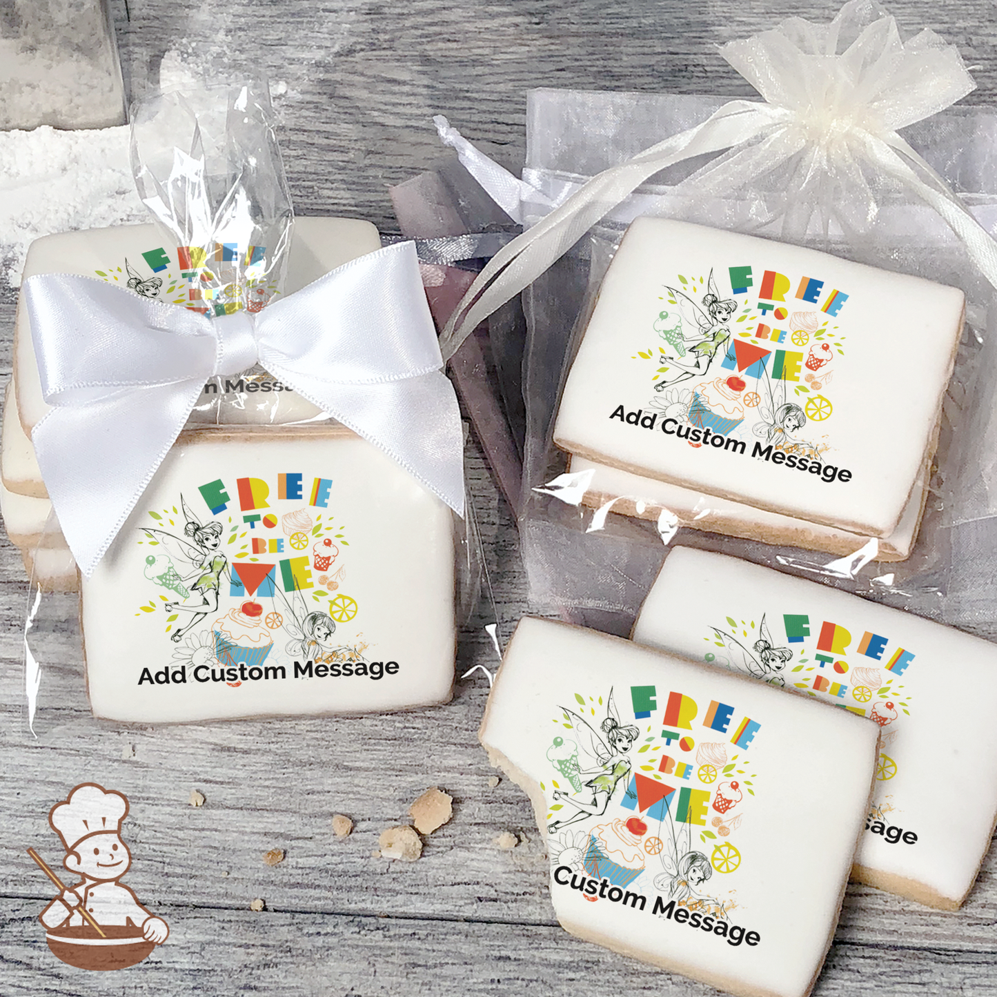 Tinker Bell Free to Be Me Custom Message Cookies (Rectangle)