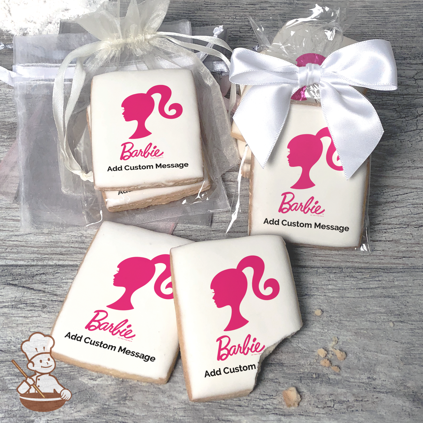 Barbie Silhouette Custom Message Cookies (Rectangle)