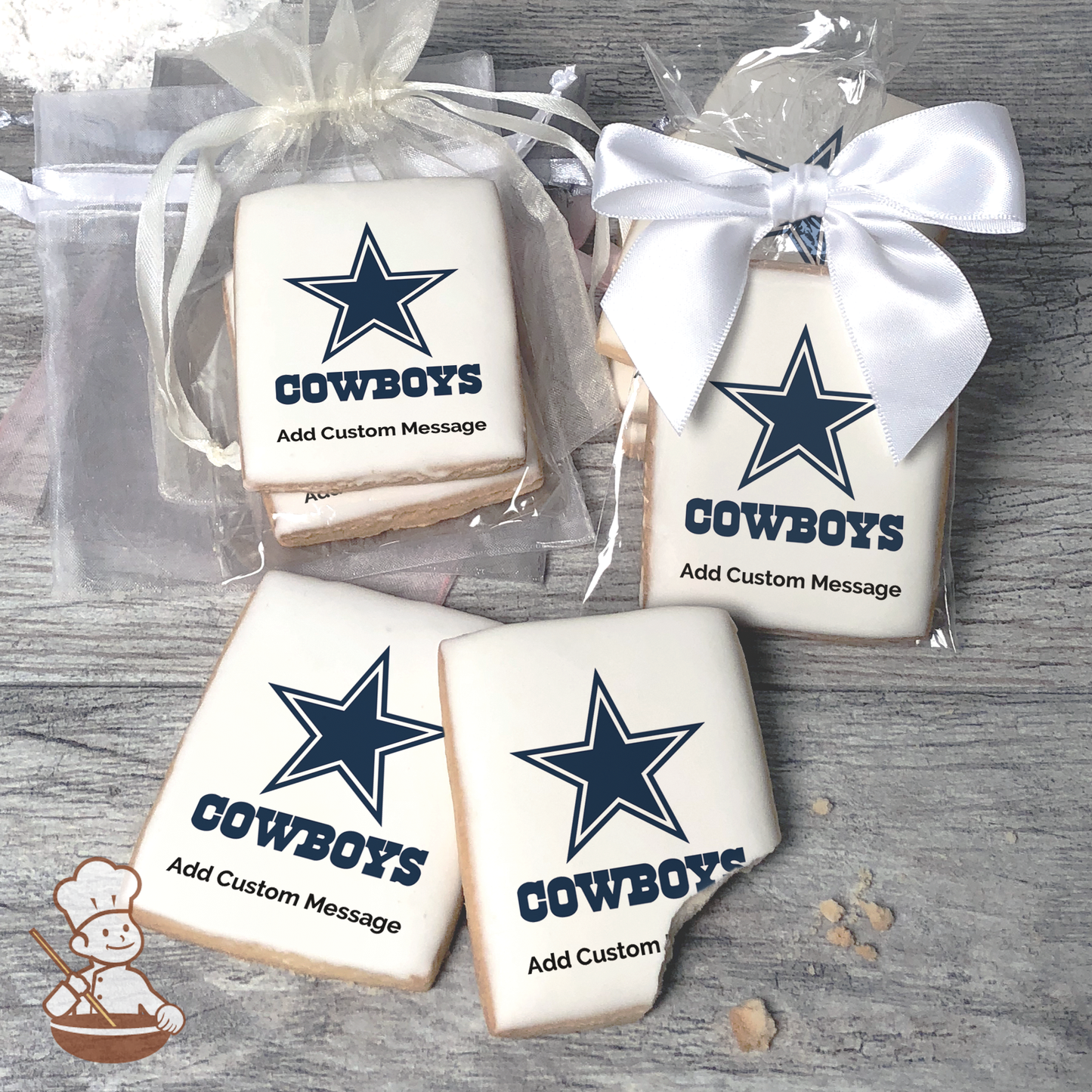 NFL Dallas Cowboys Custom Message Cookies (Rectangle)