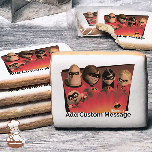 The Incredibles 2 Favorite Super Hero Family Custom Message Cookies (Rectangle)