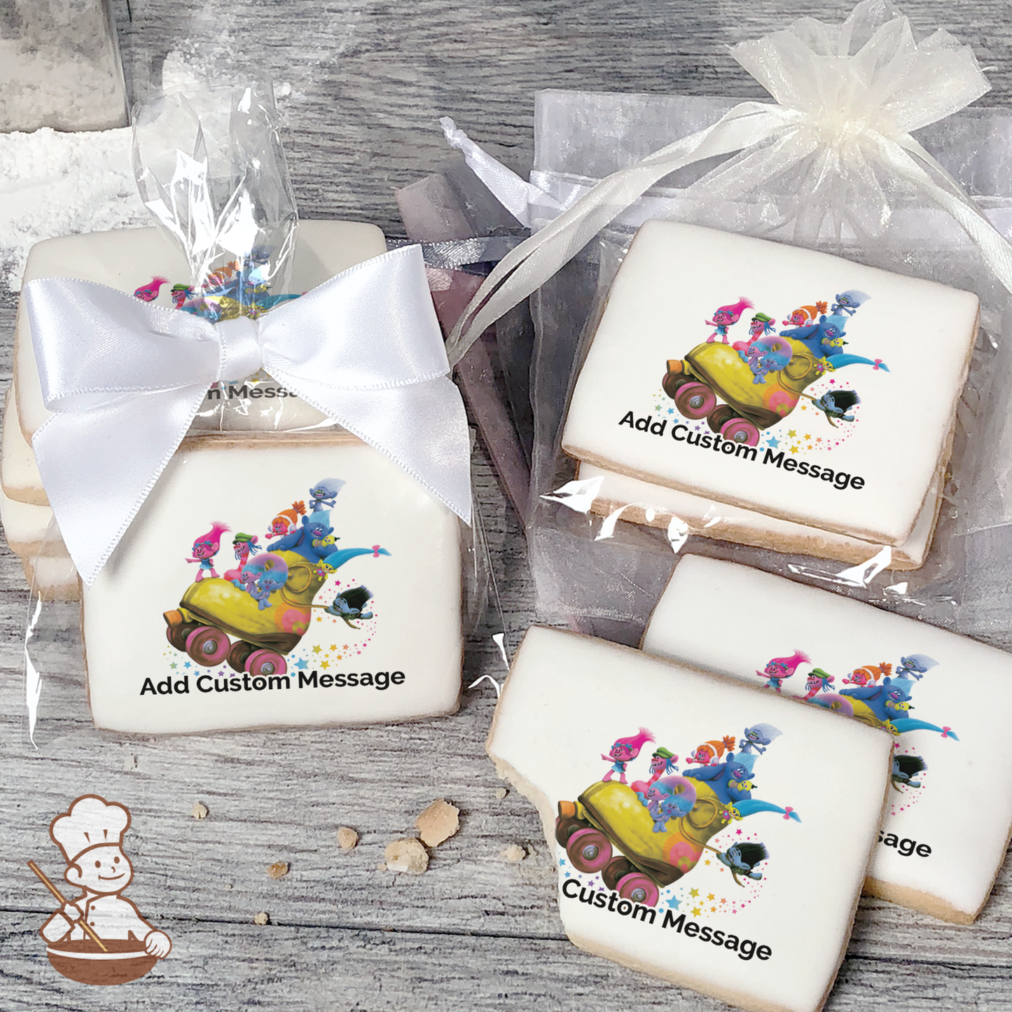 Trolls Poppys Posse Custom Message Cookies (Rectangle)