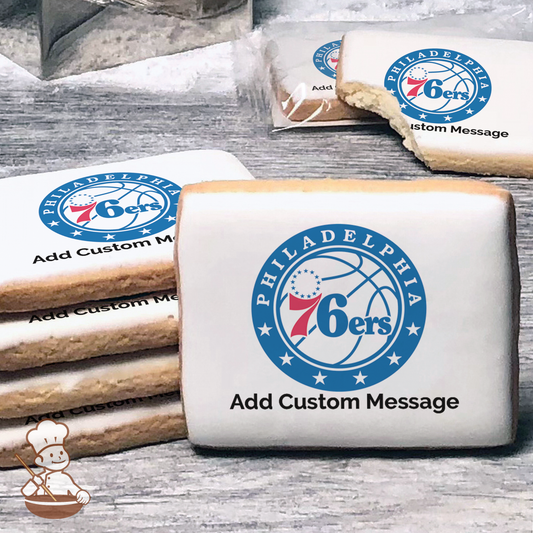 NBA Philadelphia 76ers Custom Message Cookies (Rectangle)