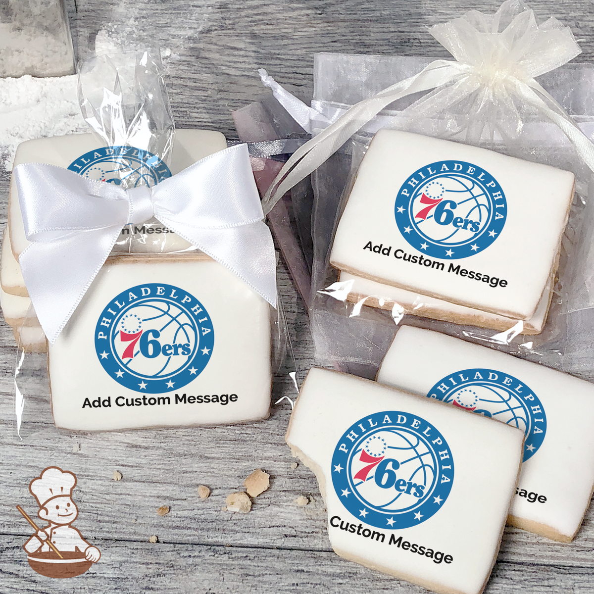 NBA Philadelphia 76ers Custom Message Cookies (Rectangle)