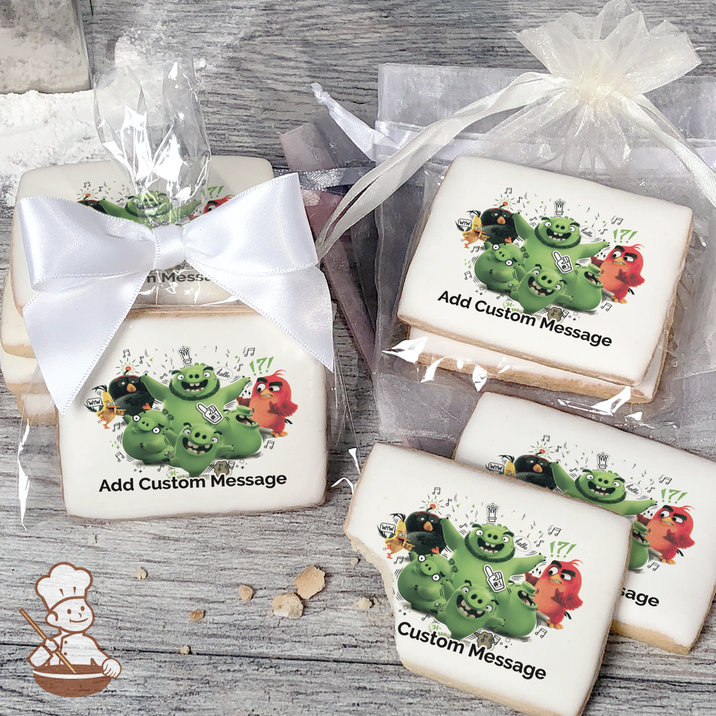 Angry Birds Jiggly Piggly Custom Message Cookies (Rectangle)
