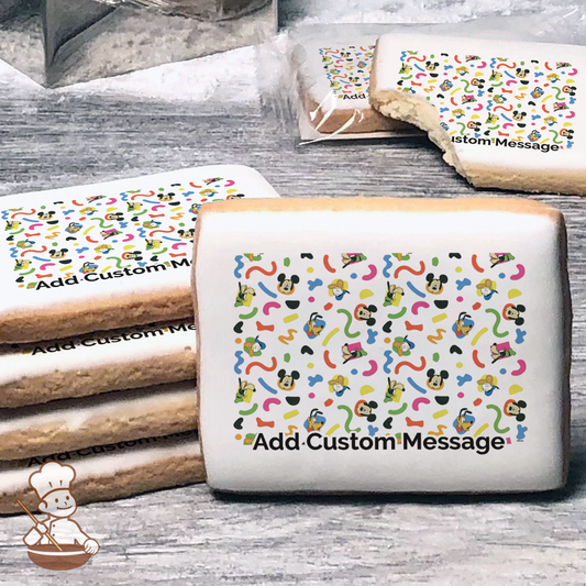 Mickey Mouse and Friends-Sheet Custom Message Cookies (Rectangle)