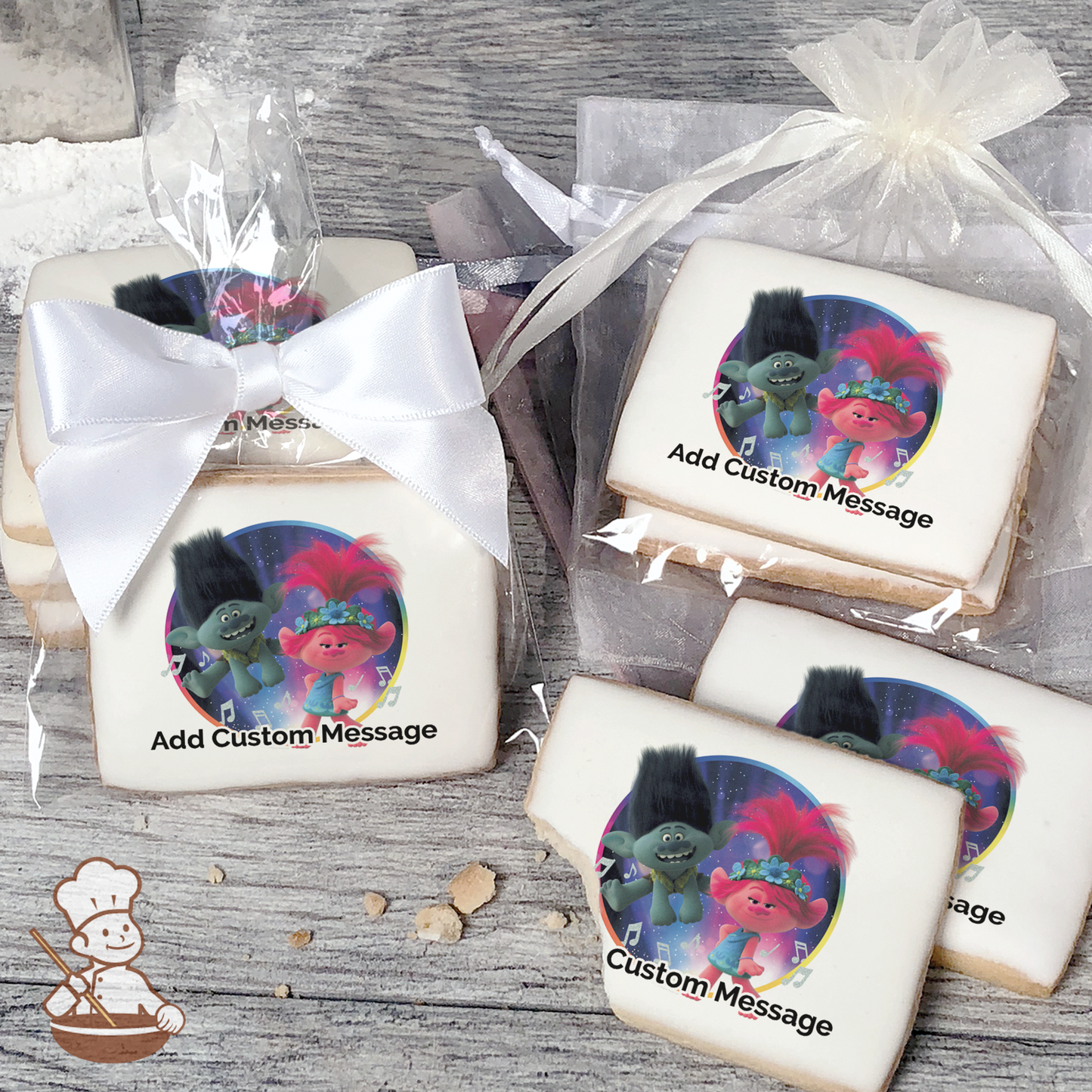 DreamWorks Trolls 2 Let's Dance! Custom Message Cookies (Rectangle)