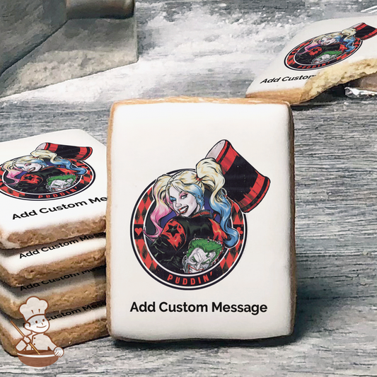 Batman Harley Quinn Custom Message Cookies (Rectangle)