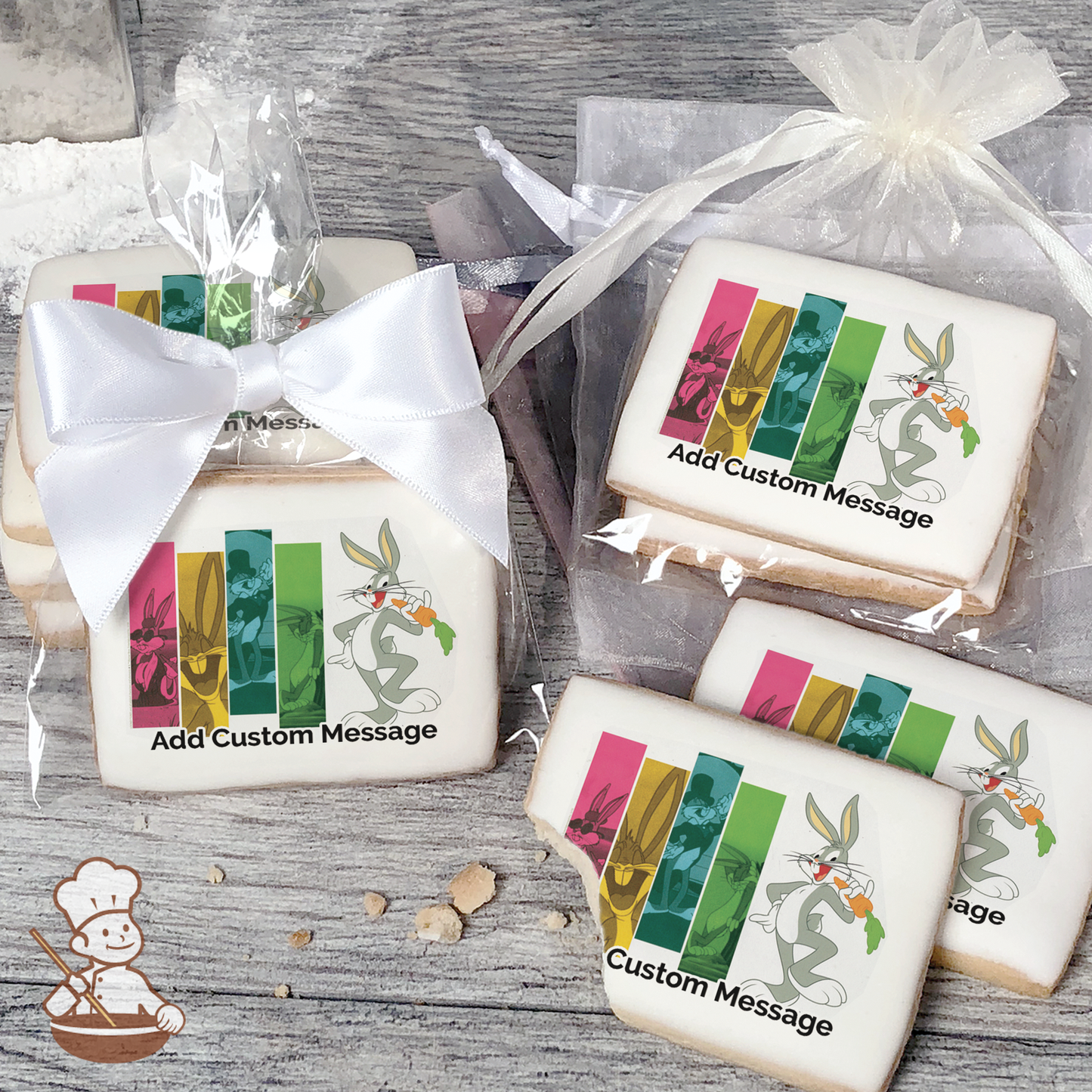 Looney Tunes Bugs Bunny Custom Message Cookies (Rectangle)